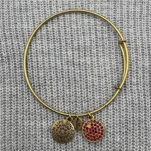 Chrysalis Expandable July Bangle Bracelet with Red Swarovski Crystals